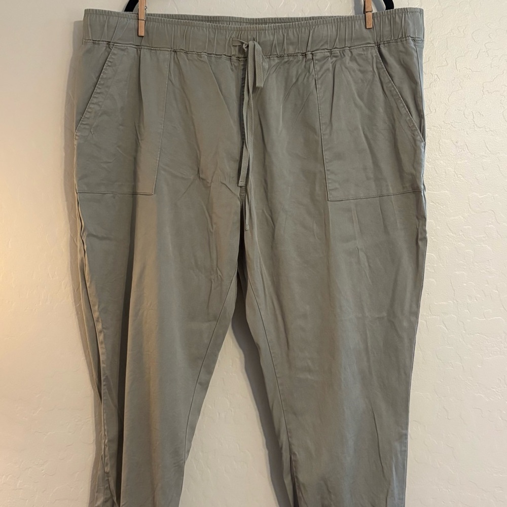 Buffalo David Bitton Light Gray/Green Drawstring Joggers